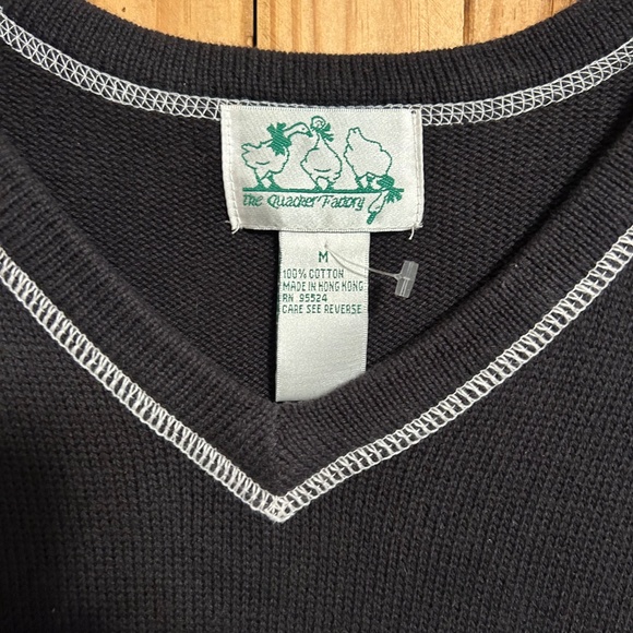 The Quacker Factory Cotton Sweater with White Flower - Picture 3 of 5